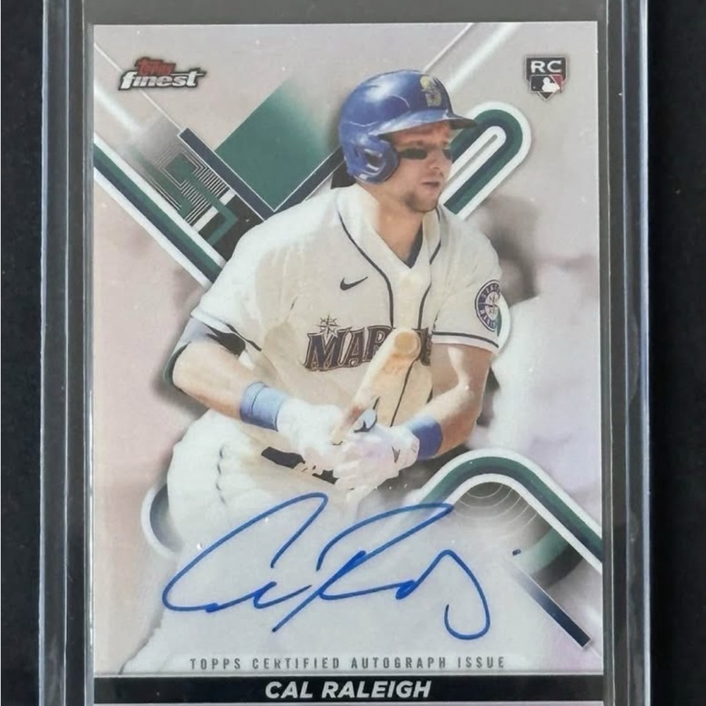 2022 Topps Finest Cal Raleigh Rookie Refractor Auto FA-CR - On Card Mariners RC